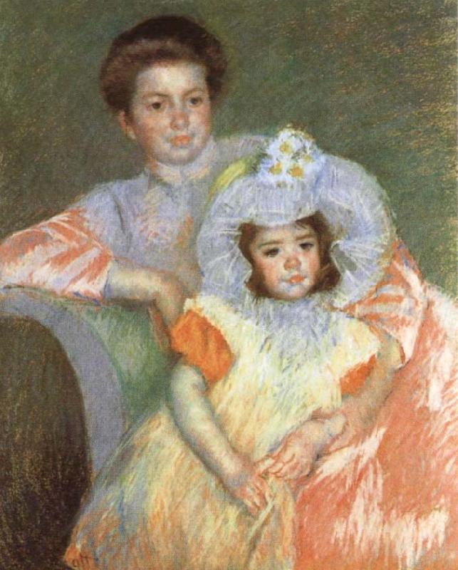 Mary Cassatt Reine Lefebvre and Margot oil painting image
